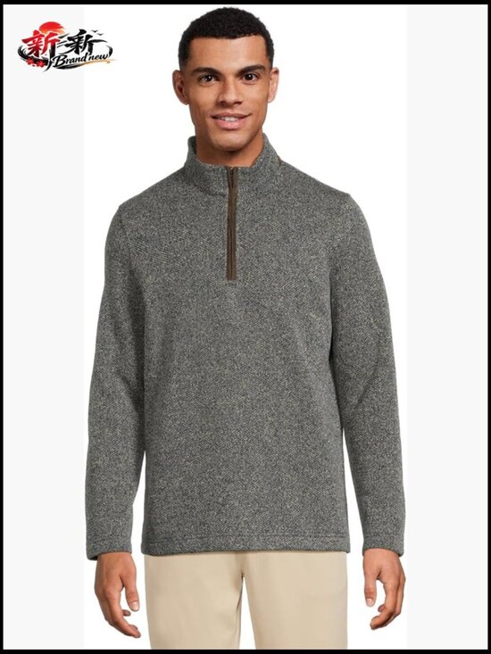 Other - Marled Quarter-Zip Pullover - Faux Suede Details